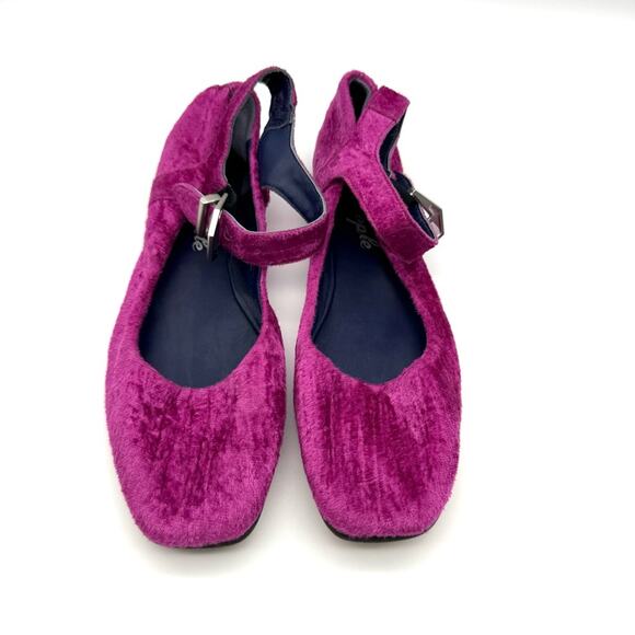 Free People Velvet Mystic Mary Jane Flat Fuchsia Fizz EU 37.5 - Picture 3 of 11